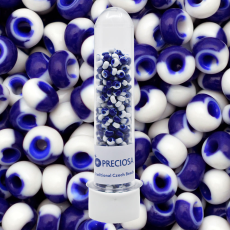 Micanga Preciosa Ornela Azul Branco Rajado Harlequin 03730 50 aprox. 4,6mm