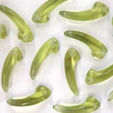 Conta de Vidro Preciosa® Ornela Folha Dentinho Olivine Transparente (50400) 18mm