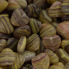 Conta de Vidro Preciosa® Ornela Coração Marrom Amarelo (8512) 10mm