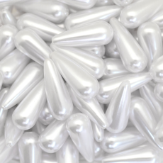 Pérola de Plástico ABS Gota Supreme Branca 33x13mm