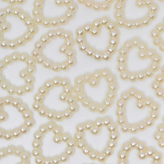 Aplique de Pérola de Plástico ABS para costura Coração Supreme Creme