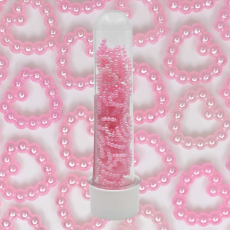 Aplique de Pérola de Plástico ABS para costura Coração Supreme Rosa 10mm