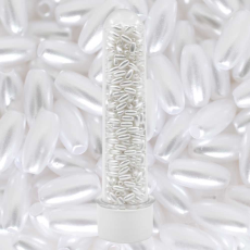 Perola de Plastico ABS Arroz Supreme Branca 3x6mm