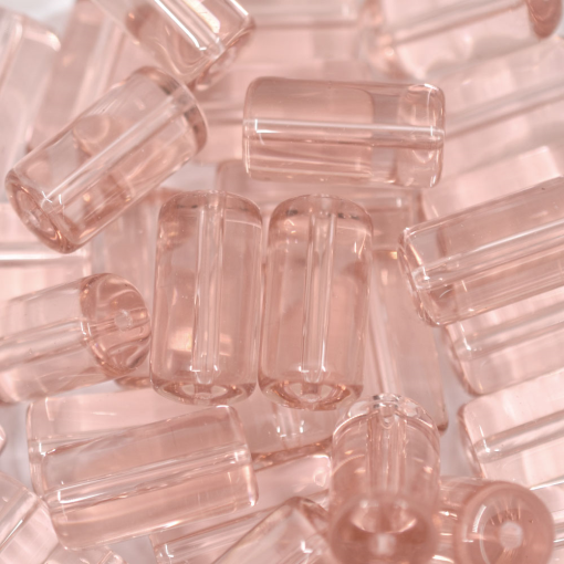 Conta de Vidro Supreme Firma Rosa Transparente 20x10mm