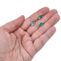 Strass Gota Engrampado Prateado Supreme para costura Emerald 10x6mm