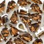 Strass Gota Engrampado Supreme para costura Smoked Topaz Niquel 10x6mm