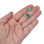 Strass Navete Engrampado Prateado Supreme para costura Emerald 15x7mm