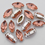 Strass Navete Engrampado Prateado Supreme para costura Peach15x7mm