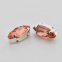 Strass Navete Engrampado Prateado Supreme para costura Peach15x7mm