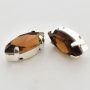 Strass Navete Engrampado Supreme para costura Smoked Topaz Niquel 15x7mm