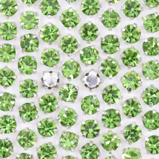 Strass Engrampado Prateado para costura Supreme Peridot SS20  4,6mm
