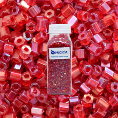 Vidrilho Preciosa® Ornela Vermelho Transparente Total Aurora Boreal (91070) 2x9/0=2,6mm