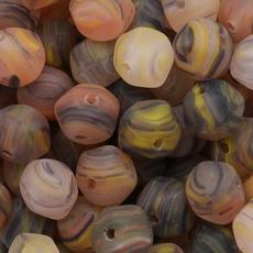 Conta de Vidro Preciosa® Ornela Pentágono Branco Azul Laranja (9333) 7mm