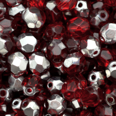 Cristal Preciosa® Ornela Vermelho Prata Transparente Metálico (9827) 6mm