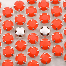 Strass Engrampado para costura Preciosa Coral Prateado SS20  4,6mm
