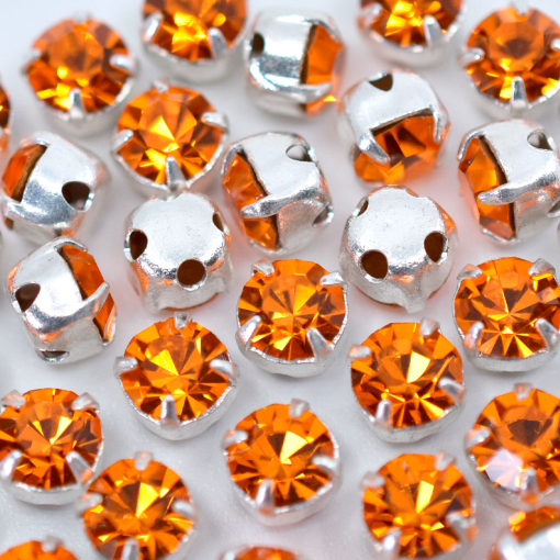 Strass Engrampado para costura Preciosa  Crystal Sun Prateado SS20  4,6mm
