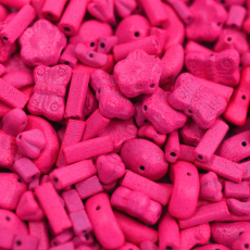 Conta de Vidro Color By LDI Cristais Mix de Murano Rosa Pink Neon 00034L Tamanhos Diversos
