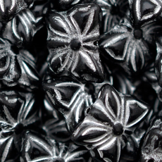 Conta de Vidro Preciosa® Ornela Borboleta Preto Prata (2371) 15x11mm