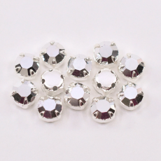 Strass Engrampado para costura Preciosa Prata Cristal Labrador Prateado SS30  6,4mm