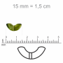 Conta de Vidro Preciosa Ornela Meia Lua Mix Tons Verde 15mm