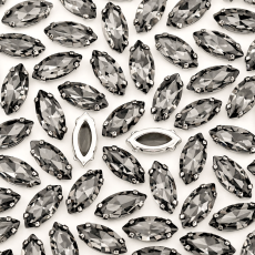 Navete Engrampado para costura Supreme Black Diamond Prateado 10x5mm