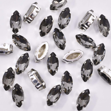 Navete Engrampado para costura Supreme Black Diamond Prateado 10x5mm