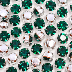 Strass Engrampado Prateado para costura Cristais Preciosa® Emerald SS20 = 4,6mm
