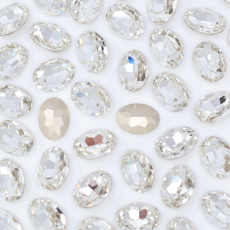 Strass Oval Supreme art.8002 base cônica Cristal 18x13mm