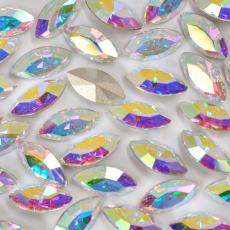 Strass Navete Supreme art.8004 base cônica Cristal Aurora Boreal 10x5mm