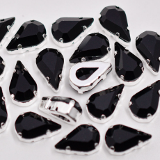 Gota Engrampado para costura Supreme Jet Prateado 13x7,8mm