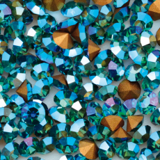 Strass Mc Chaton Preciosa® art. 431 11 111 base cônica Blue Zircon Aurora Boreal SS34 = 7mm