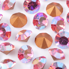 Strass Mc Chaton Preciosa® art. 431 11 111 base cônica Rose Aurora Boreal SS34 = 7mm