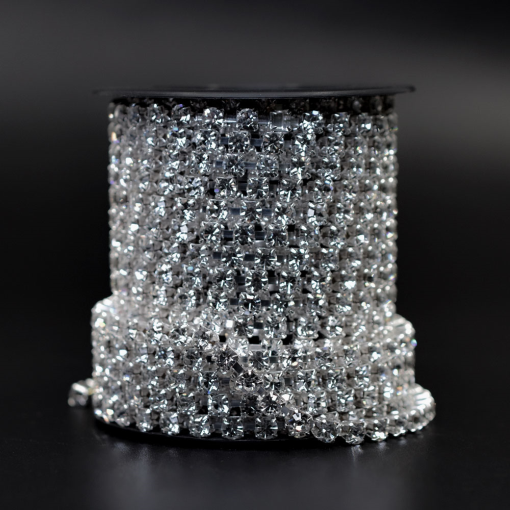 Strass em Corrente LDI Cristais Niquel Cristal 00030 SS16 3,8mm