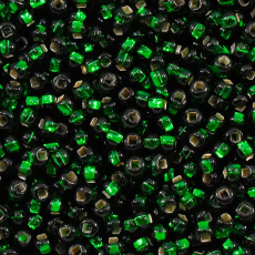 Miçanga Preciosa® Ornela Verde Transparente Furo Quadrado (57060) 10/0 aprox. 2,3mm