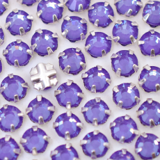 Strass Chaton Rose Engrampado para costura Niquel Collection Czech Crystal Purple SS20  4,6mm