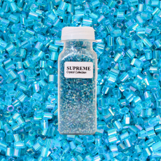 Vidrilho Supreme Azul Brunei Transparente T Aurora Boreal AAA (61210) 2x11/0 aprox. 1,8mm