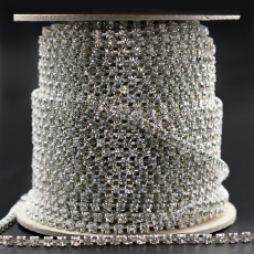 Strass em Corrente LDI Cristais Prateado Cristal 00030 SS39  8,2mm