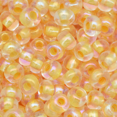 Miçanga Preciosa® Ornela Cristal e Amarelo Lined Aurora Boreal (58583) 5/0 aprox. 4,6mm