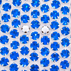 Strass Engrampado Prateado para costura Cristais Preciosa Capri Blue SS20  4,6mm