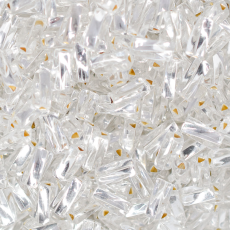 Canutilho Triangular Preciosa® Ornela Prata Torcido Transparente (78102) 10x5mm
