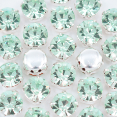 Strass Engrampado Prateado para costura Preciosa Chrysolite SS34  7,2mm