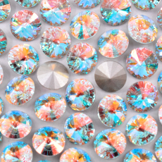 Strass Rivolli Sparkling art. 1122 base conica Cristal Aurora Boreal 12mm