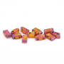 Micanga de Vidro Miyuki Half Tila Beads 2 Furos Rose Gold Luster Metalico TLH301 5x2,3x1,9mm