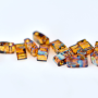 Micanga de Vidro Miyuki Half Tila Beads 2 Furos Picasso D Amber Transparente T TLH401 5x2,3x1,9mm