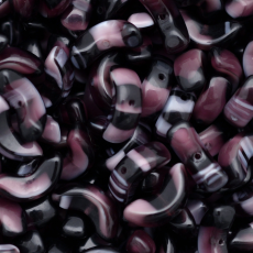 Conta de Vidro Preciosa® Ornela Meia Lua Lilas Preto Mesclado (06208) 8mm