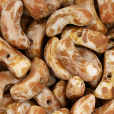 Conta de Vidro Preciosa® Ornela Meia Lua Marrom Claro Mesclado (0381) 15mm