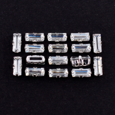 Baguete Engrampado Prateado para costura Cristais Preciosa Cristal 7x3mm