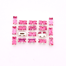 Baguete Engrampado Prateado para costura Cristais Preciosa® Rose 5x2,5mm