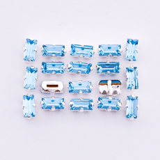 Baguete Engrampado Prateado para costura Cristais Preciosa Agua 5x2,5mm