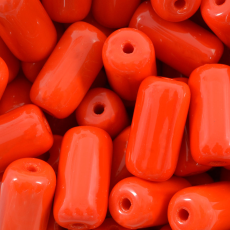 Conta de Vidro Artesanal Preciosa® Ornela Firma Laranja (93150) 20x11mm